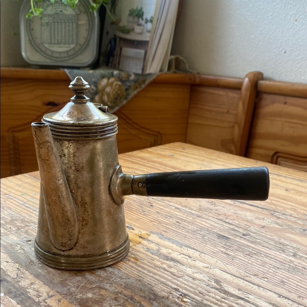 Vintage Silver Coffee Pot with Black Handle